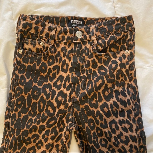 Zara Leopard Hi Rise Skinny Jeans - Picture 6 of 8